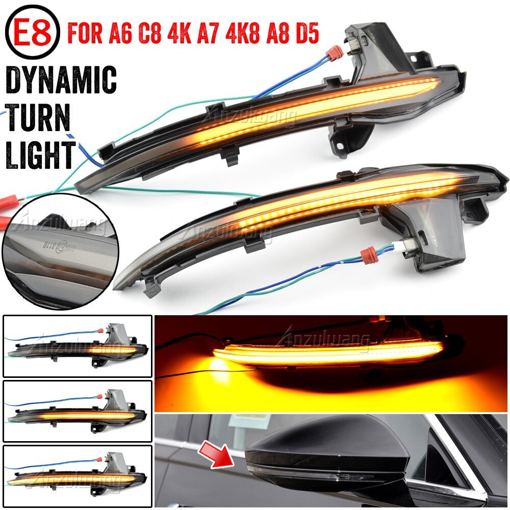 2pcs Dynamic LED Mirror Indicator Turn Signal Light for Audi A6 C8 4K A7 4K8 for A8