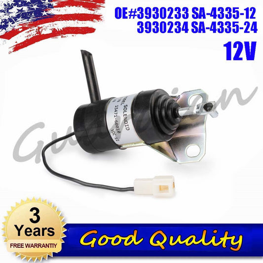 Fuel shut-off solenoid valve 3930233 is suitable for HITACHI for HYUNDAI KOBELCO KOMATSU .