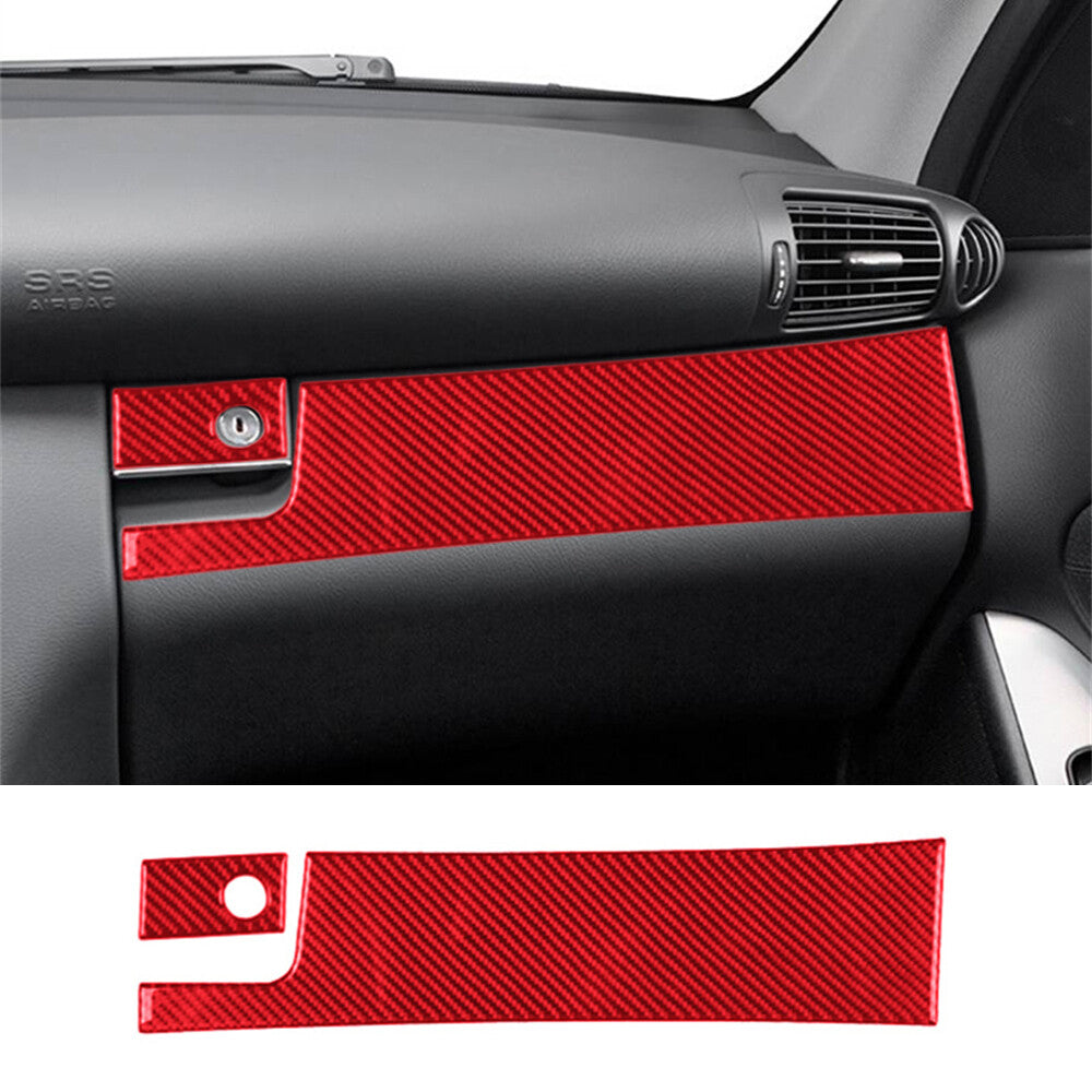 2¡ÁRed Carbon for Co -pilot Dashboard Storage Box Trim for Benz C Class W203 2005-2007