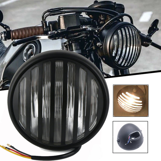 Black metal 7-inch motorcycle headlight grill for Harley Chopper Bobber for Honda