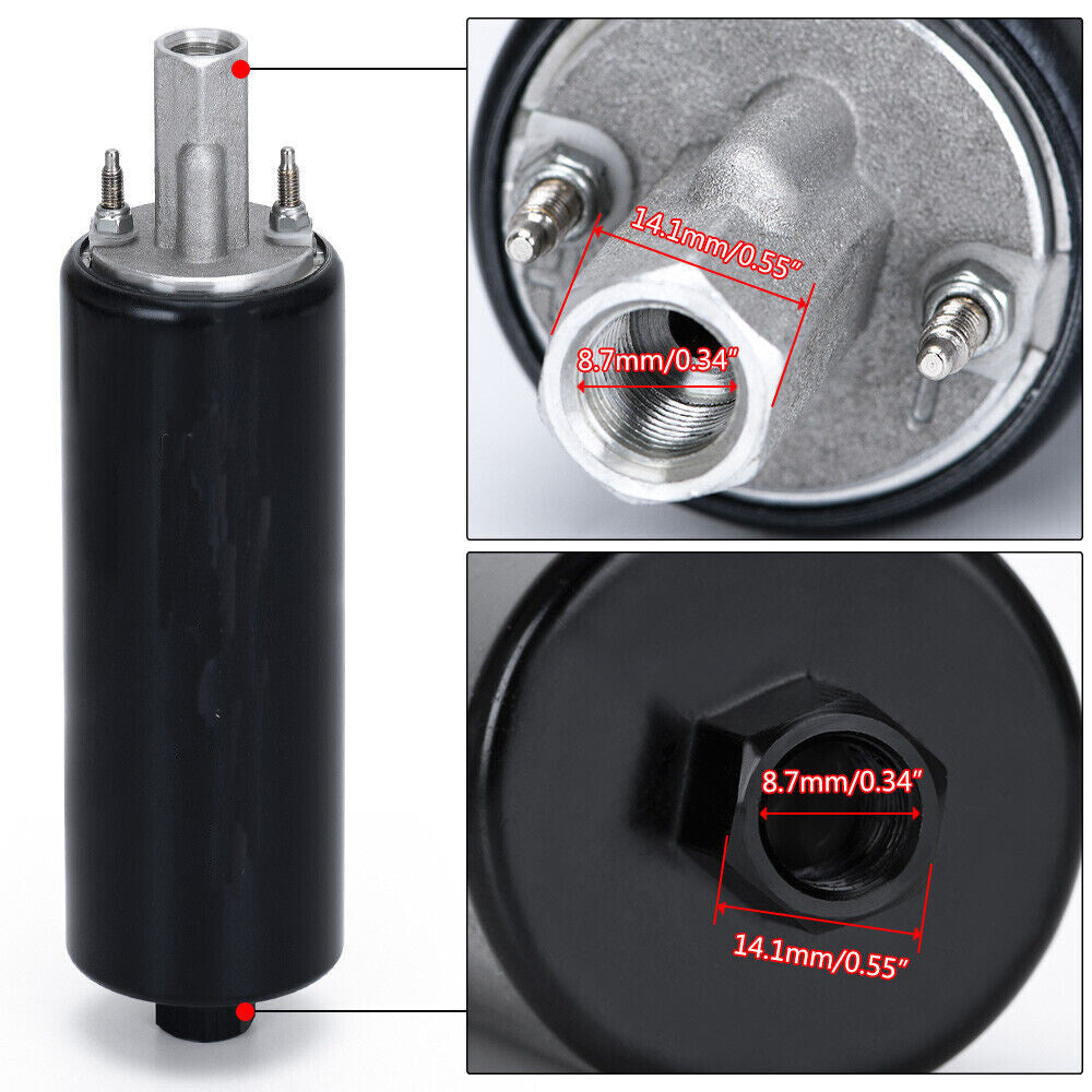 For GSL392 255LPH Inline High Pressure Fuel Pump w/ Install Kit 3/8''