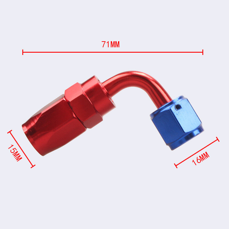 1Pc 90¡ã 90Degree Swivel Hose Line End Fitting Adapter AN4 4AN Fuel Oil Red