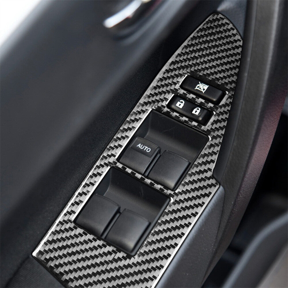4¡ÁCarbon Fiber Window Lift Switch Button Panel Trim For T@yota for Corolla 2014-2018