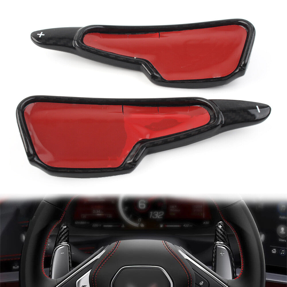 Carbon Fiber Black Steering Wheel Shift Paddle for Chevrolet for Corvette C8 2020-22