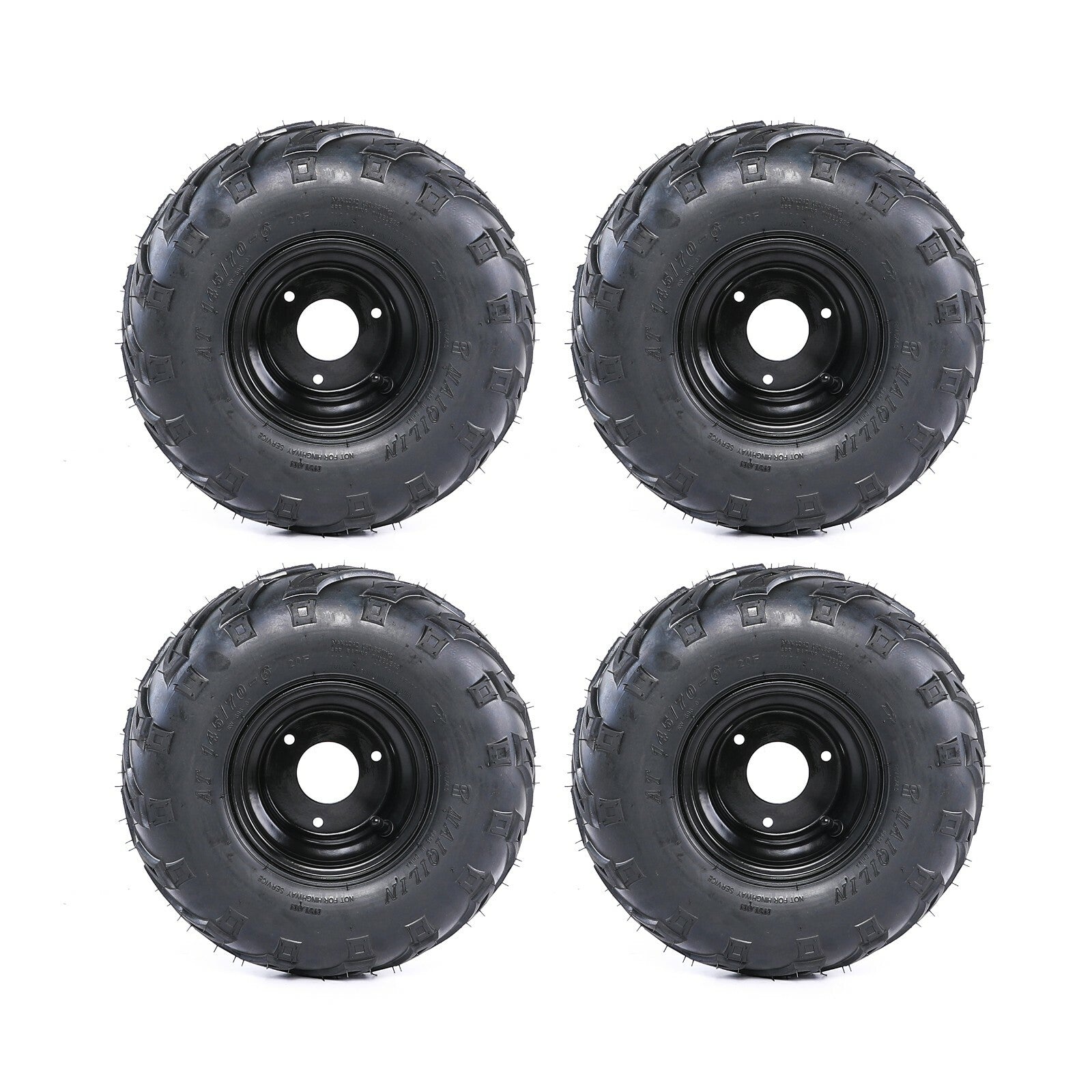 (4) x 145/70-6 tires with rims 50 70 90 110cc Taodao four-wheel all-terrain vehicle go-kart 4-wheel