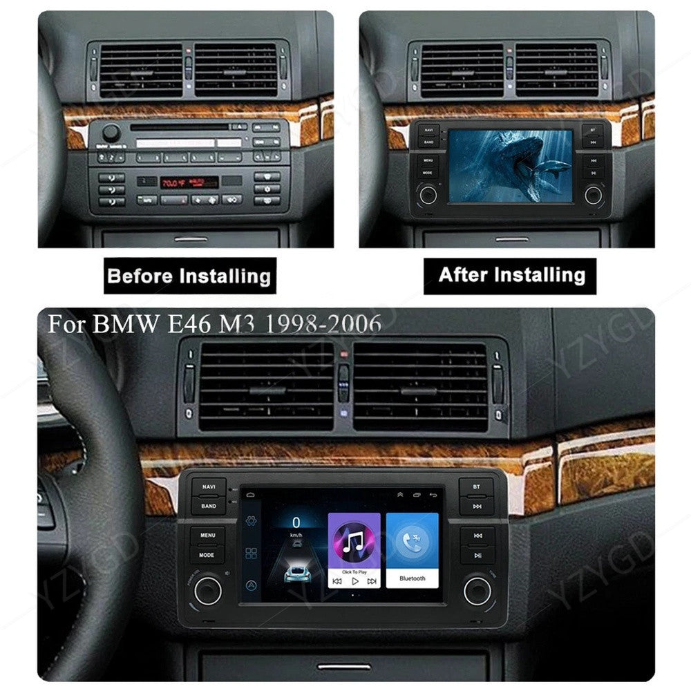 for BMW E46 4-Door Sedan 1998-2005 Android14 CarPlay Car Stereo Radio GPS Screen