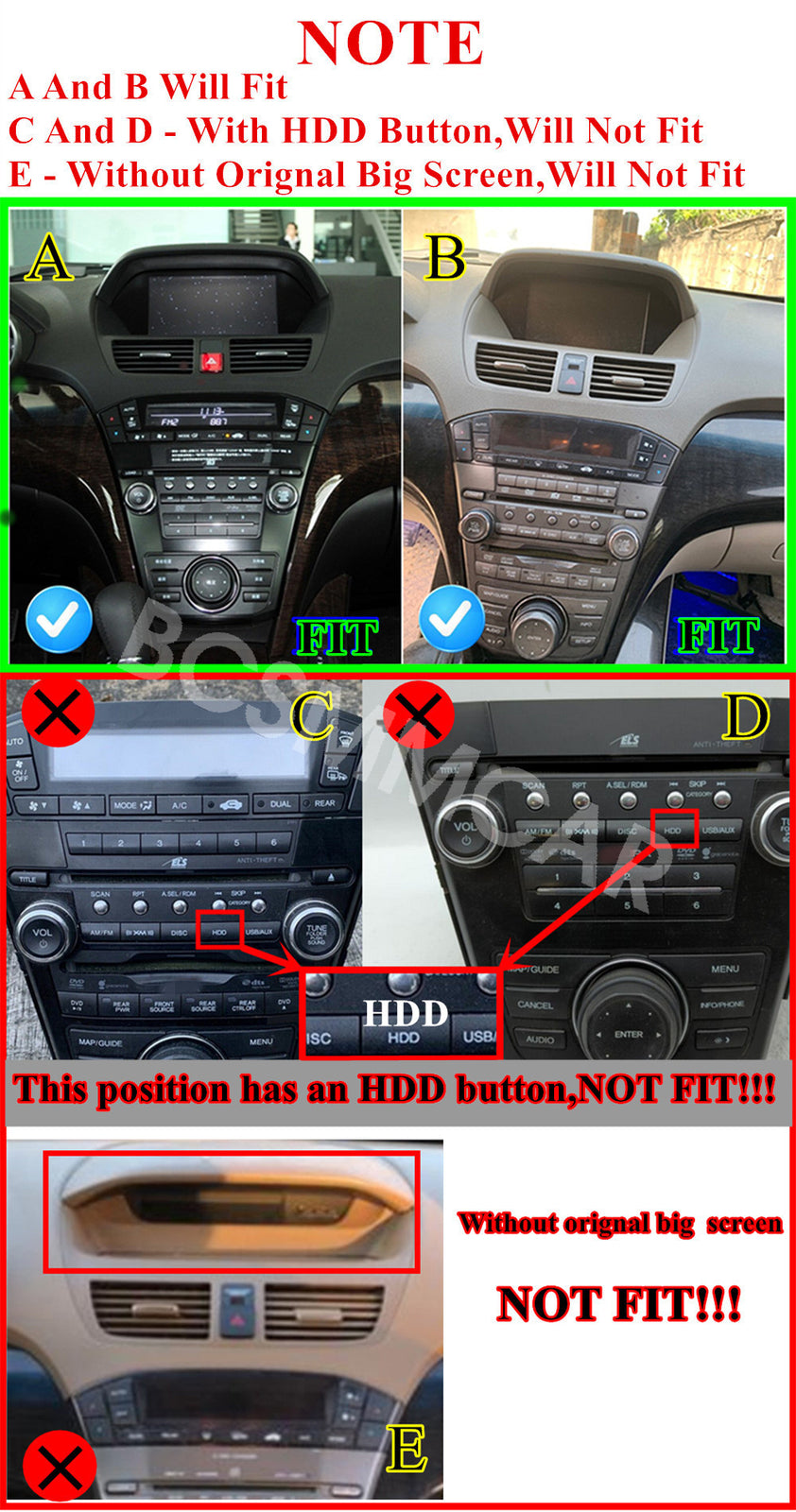 Fit for Acura MDX 2007-2013 3.7L Car GPS Navi Radio Stereo Player FM 2+32GB