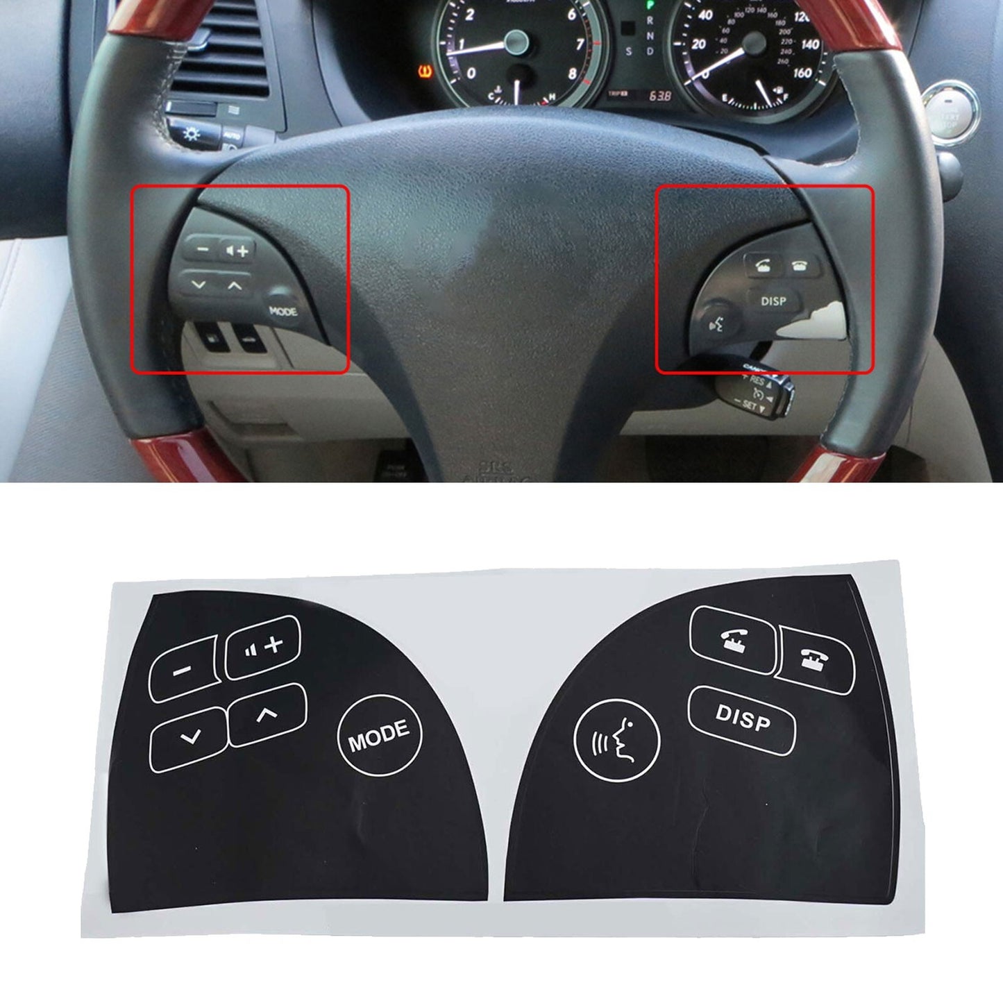 for LEXUS ES350 2007-2012 STEERING WHEEL CONTROL BUTTON DECALS STICKERS