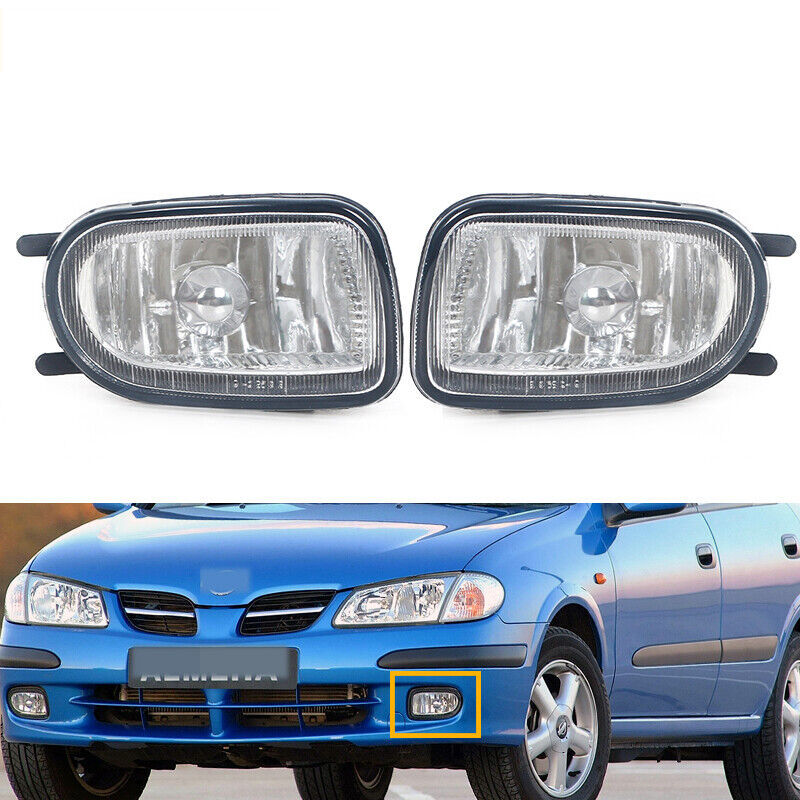 Pair Front Fog Lights Driving Lamp headlight for Nissan Almera Sunny 2000-2004