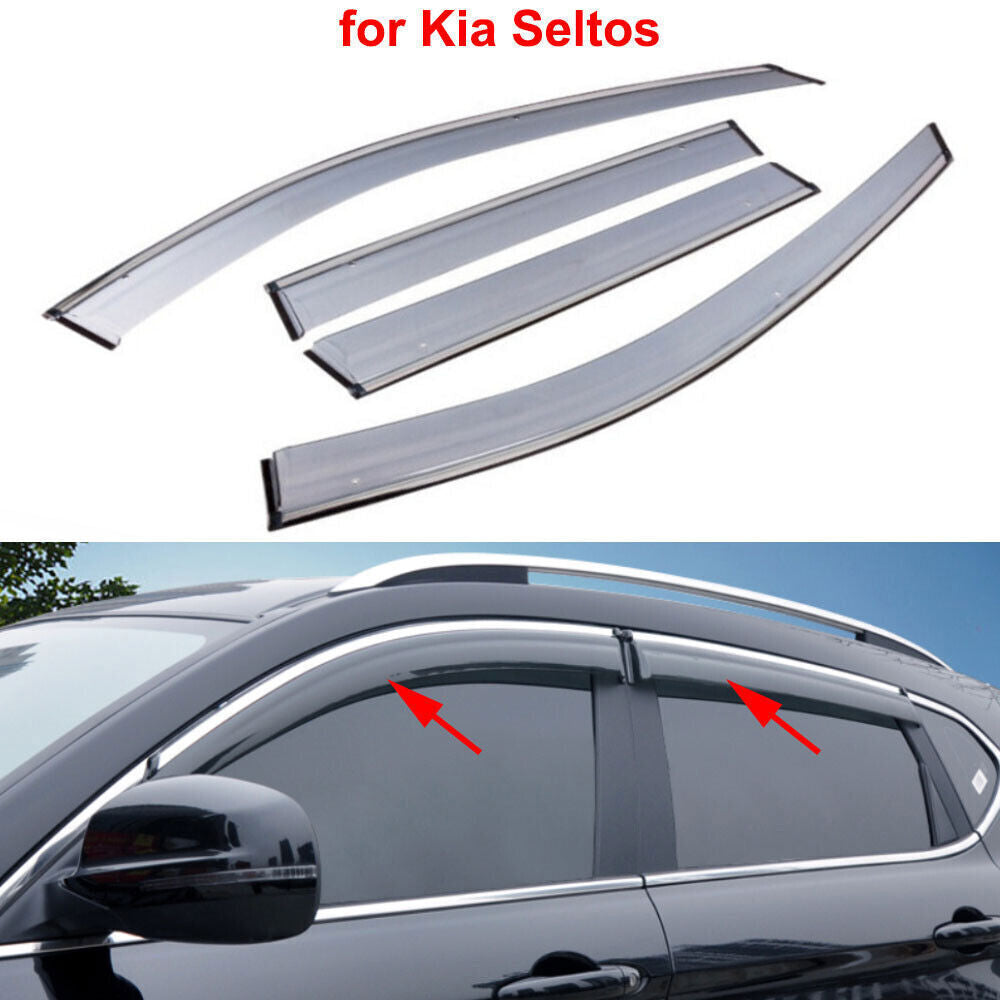for Kia Seltos 2020-2023 Window Vent Visor Sun Rain Deflector Guard Acrylic 4Pcs