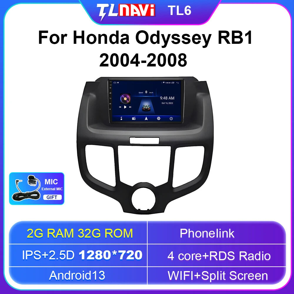 for Honda Odyssey RB1 2004-2008 Car Radio Carplay GPS Multimedia Player Screen