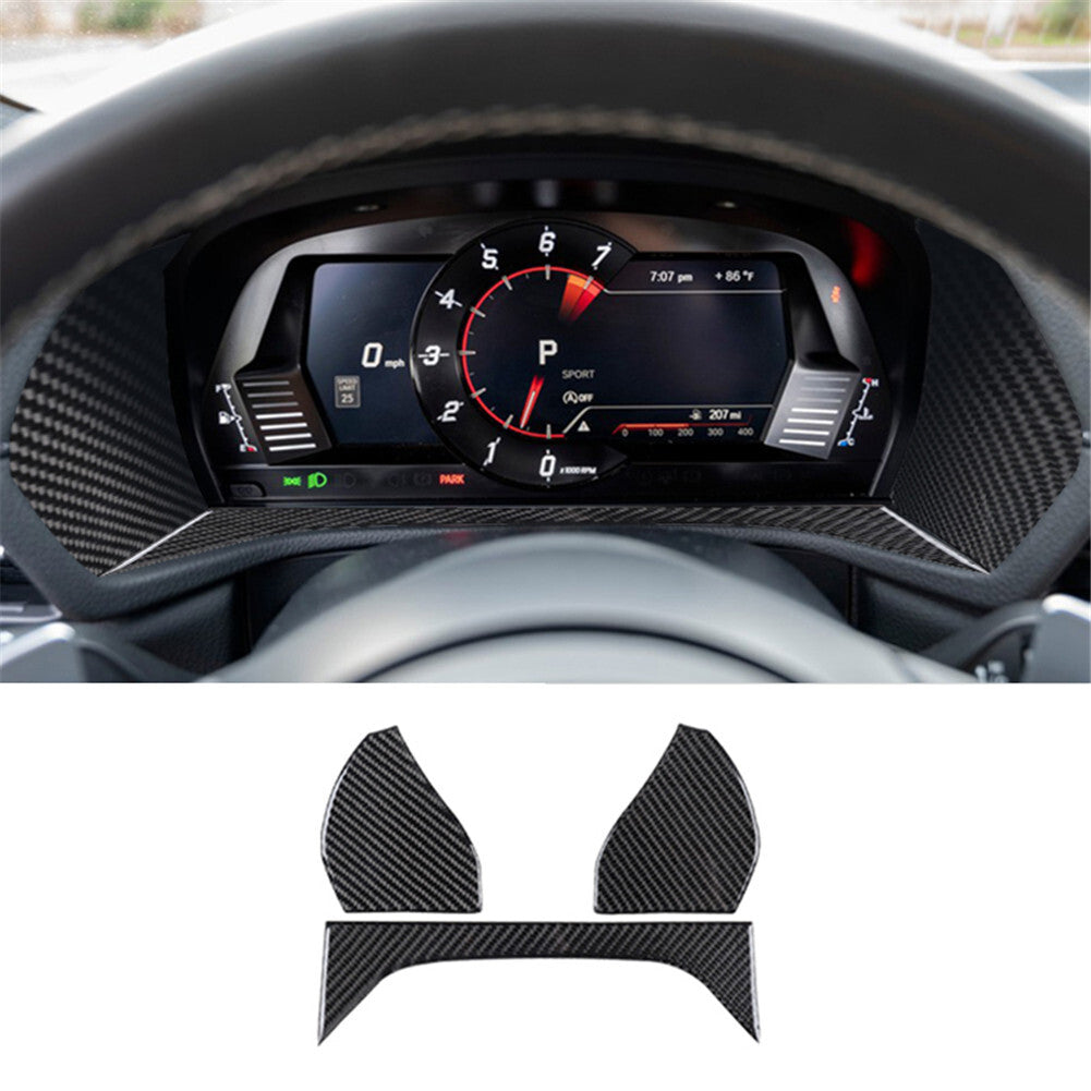 3X Carbon Fiber Speedometer Inner Trim for Toyota Supra A90 2019-2022