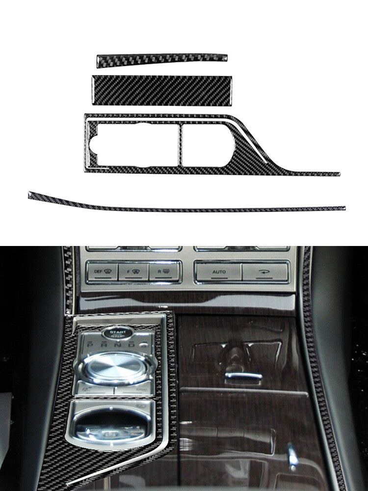 4Pcs Center Console Frame Trim Cover Decor Carbon Fiber for Jaguar XF 2009-2011