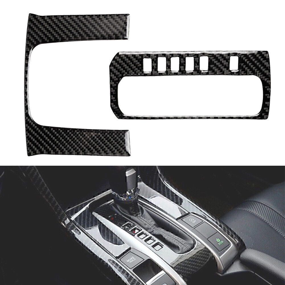 Carbon Fiber Gear Shift Panel Decor Trim Cover Fit for Honda for Civic 10th 2016-2019 18