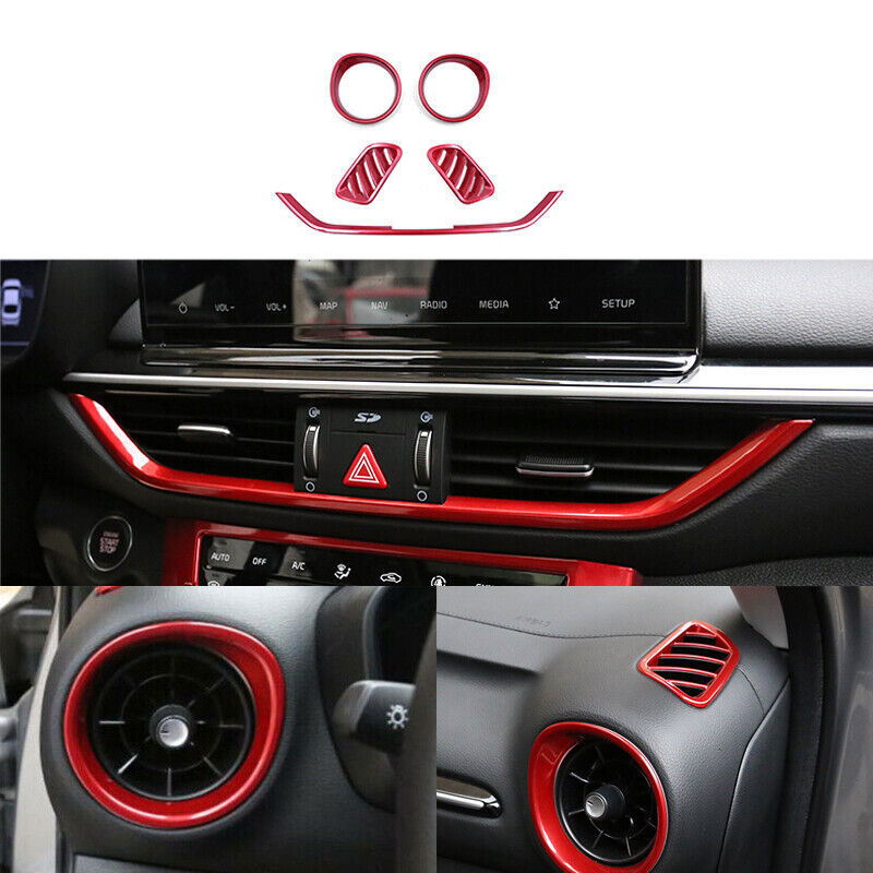 for Kia Forte/K3 2019-23 Red ABS Sport Interior Full SET Decor Cover Trim Kit 9x