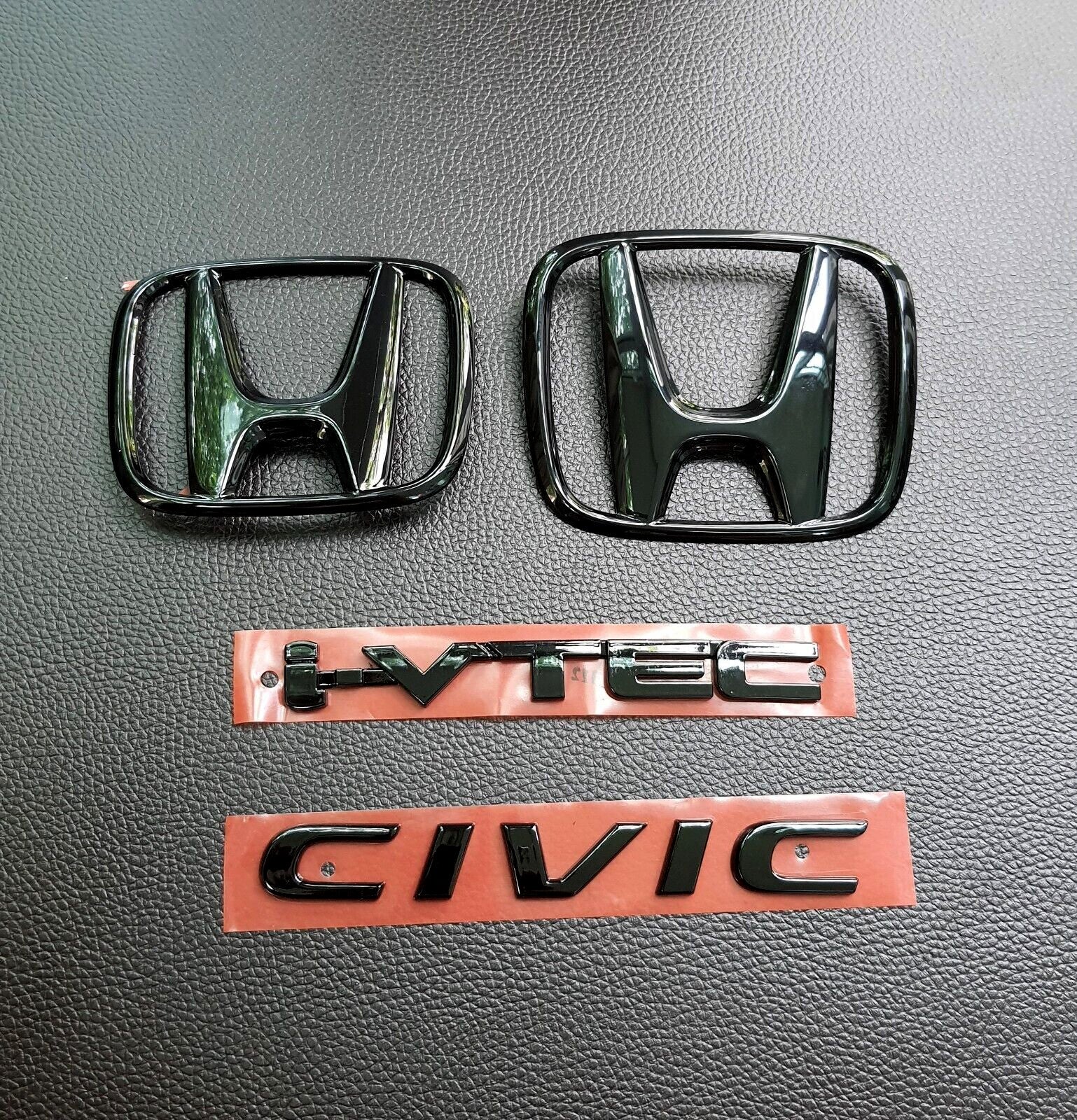 One set of for CIVIC FC FK black gloss logo embroidered badges for the rear of for Honda for CIVIC 2015-21