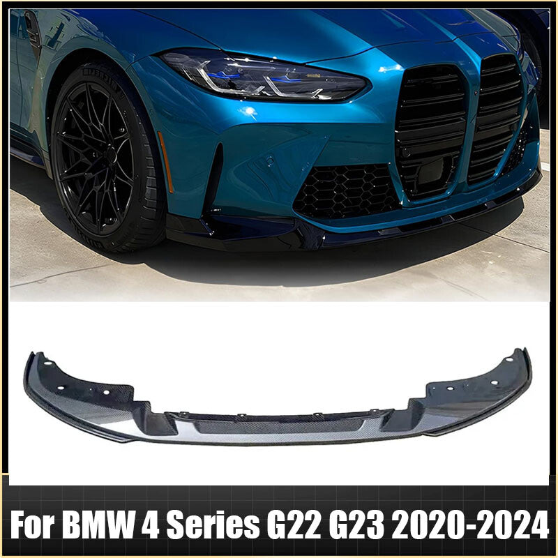 Fits 2020-2024 for BMW 4 Series G22 G23 Front Bumper Lip Splitter Carbon Fiber Style