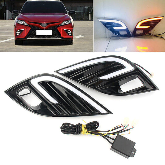 LED Daytime Running Light Turn Signal Fog Driving Lamp Fit for Toyota for Camry 2018 New