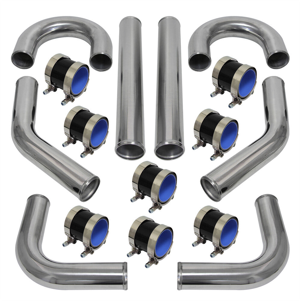 UNIVERSAL TURBO BOOST INTERCOOLER PIPE KIT 2.5 63MM 8 PIECE PCS ALLOY PIPINGS