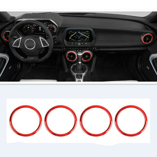 Red interior vent socket ring cover trim (4 pieces) for Chevrolet Camaro 2017 - 2021