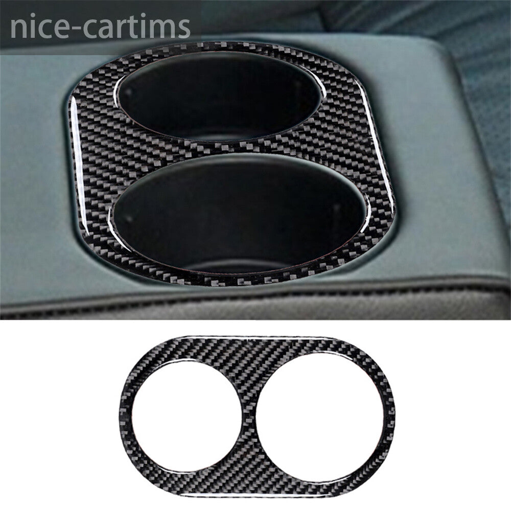 Carbon Fiber Rear Center Water Cup Holder Panel Trim Fit for Jaguar XF 2009-2011