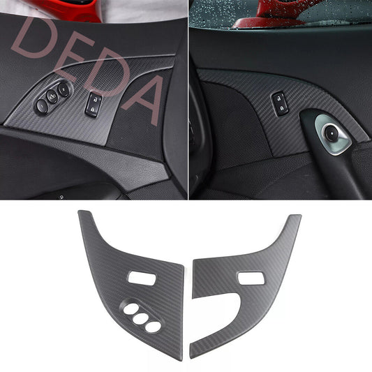 Matte Carbon Fiber Child Door Lock Panel Cover for Chevrolet for Corvette C6 2005-13