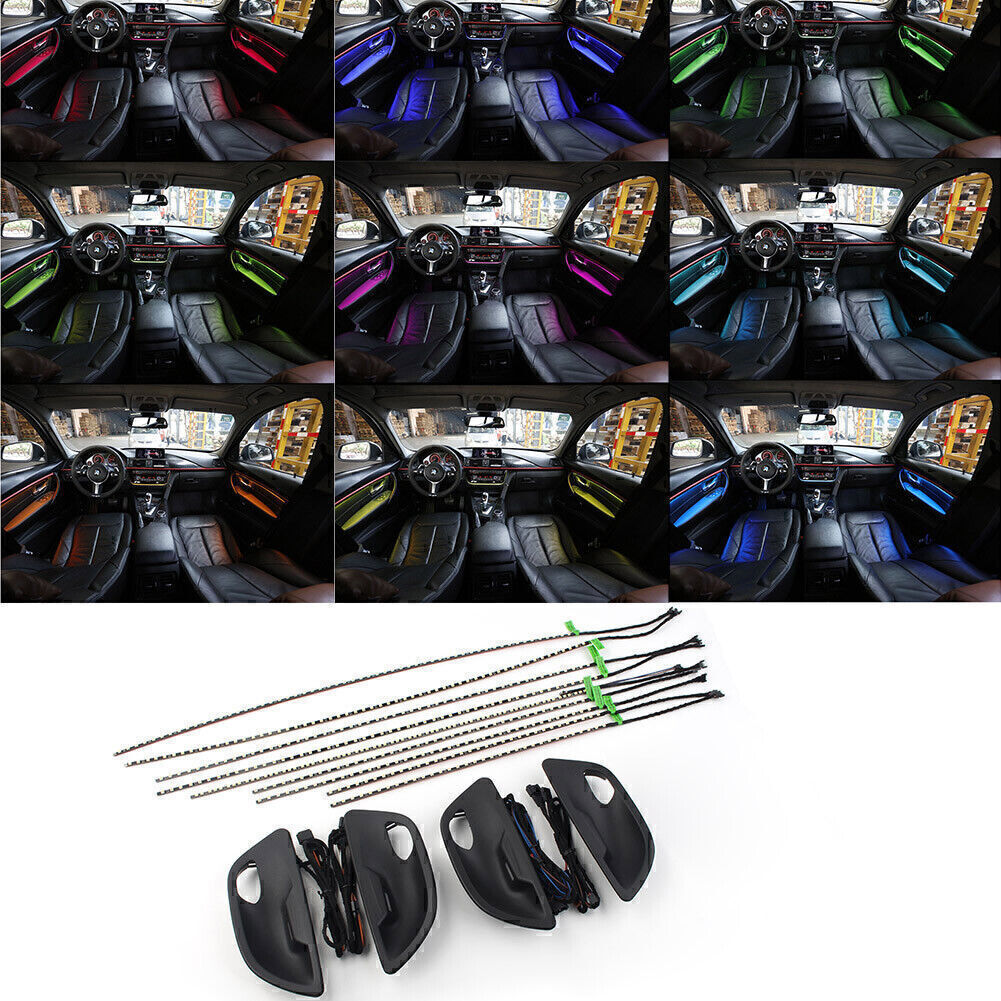 Car Interior Led Ambient Door Light Stripe Set 9 Color Fit for BMW 5 Series F10/ F11