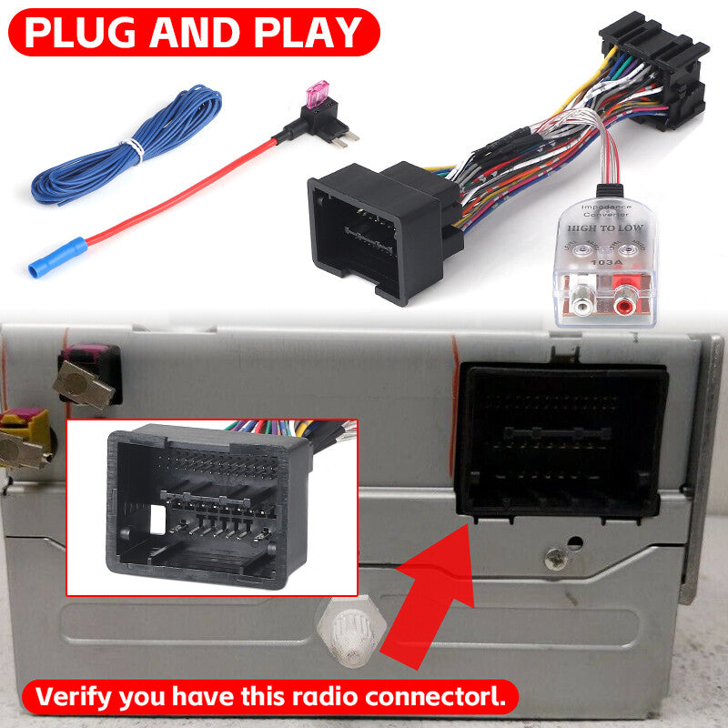 Add an Amp Adapter to Factory Radio w/Amp Turn on Wire for Chevy Camaro for GMC