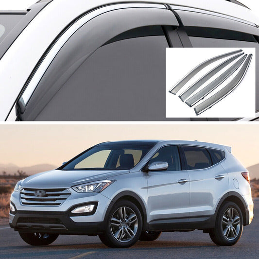 Window Deflector Visors Rain Guard Vent Shade for Hyundai Santa Fe Sport 14-2018