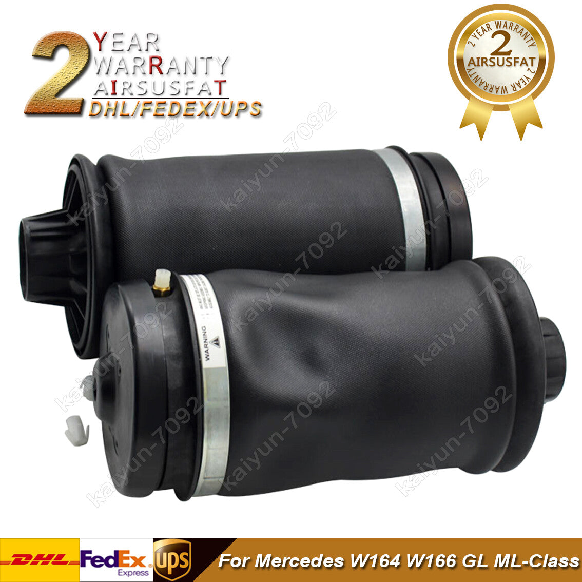 2x Rear Air Suspension Spring Bags for Mercedes W164 GL450 X164 ML350 1643200625