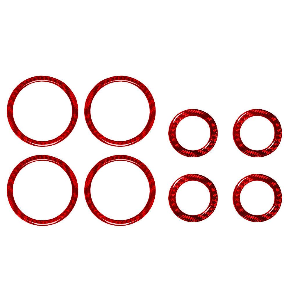 8X Red Carbon Fibre Speaker Ring Trim For Land for Range Rover Sport 2014-2017