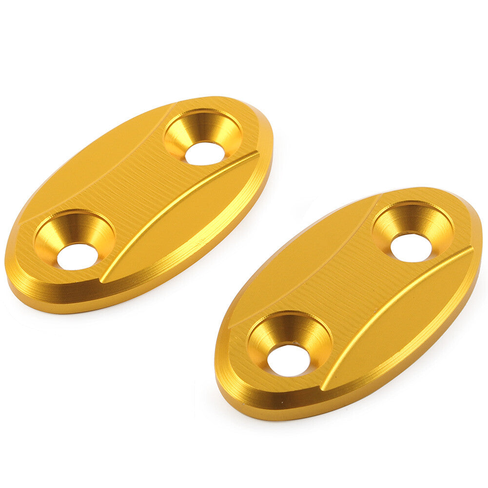 for BMW S1000RR 2009-2018 Rearview Mirror Block Off Base Plates Cover Gold Pair
