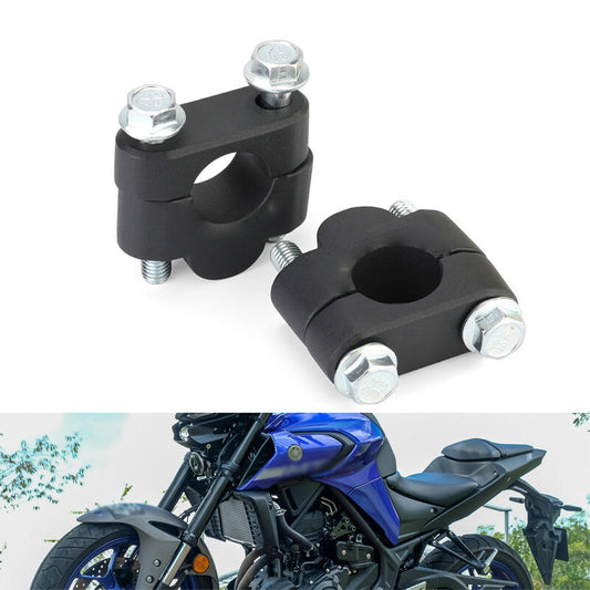 7/8 inch 22 mm Motorcycle Handlebar Stem Mounting Clip Adapter Black 2-Piece