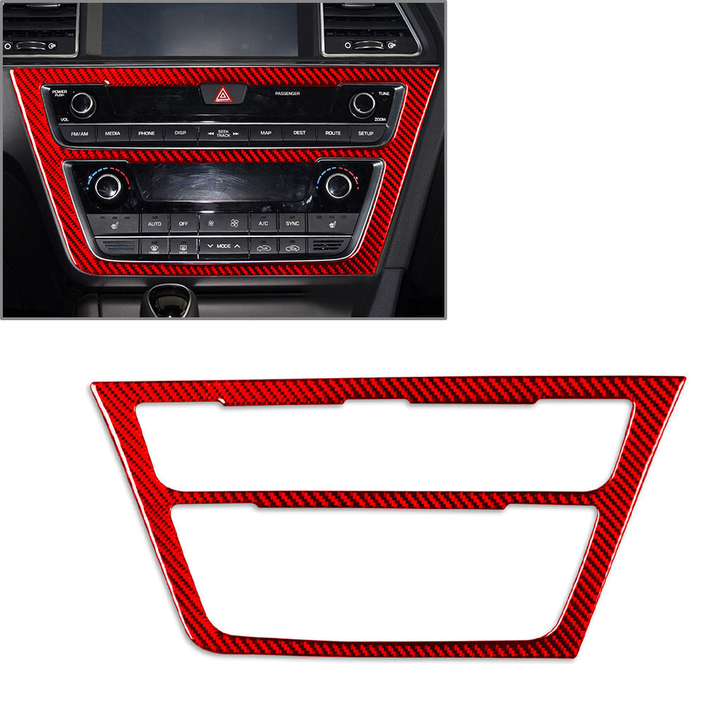 Central Console AC Switch Panel Cover Trim Red for Hyundai Sonata 9th 15-19 LHD