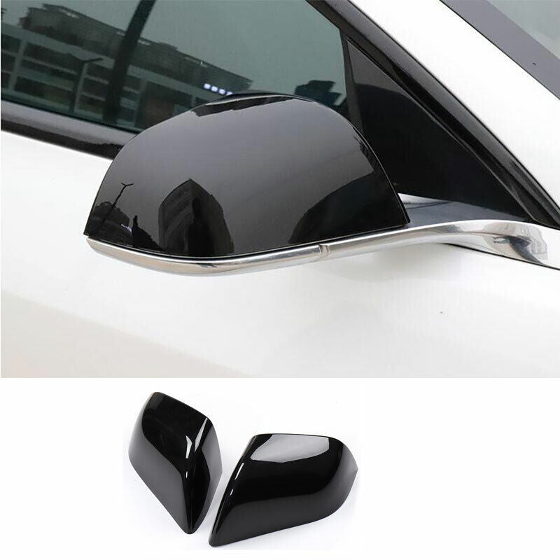 for Tesla Model 3 2017-2022 Gloss Black Rear View Side Door Mirror Cover Trim 2x