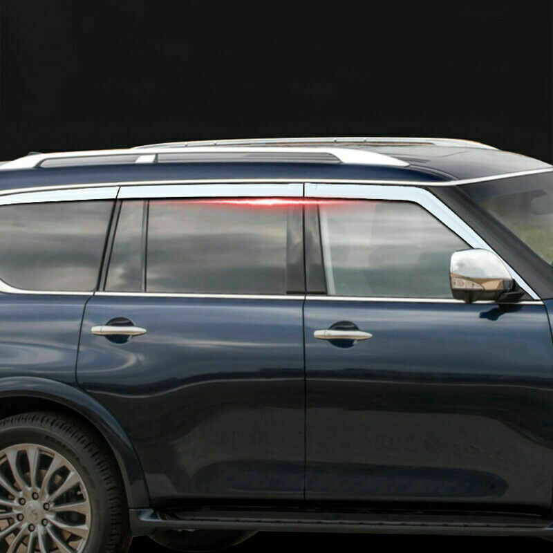 for Infiniti QX56 QX80 2010-22 Chrome Window Visor Vent Shade Sun Rain Guard 6x