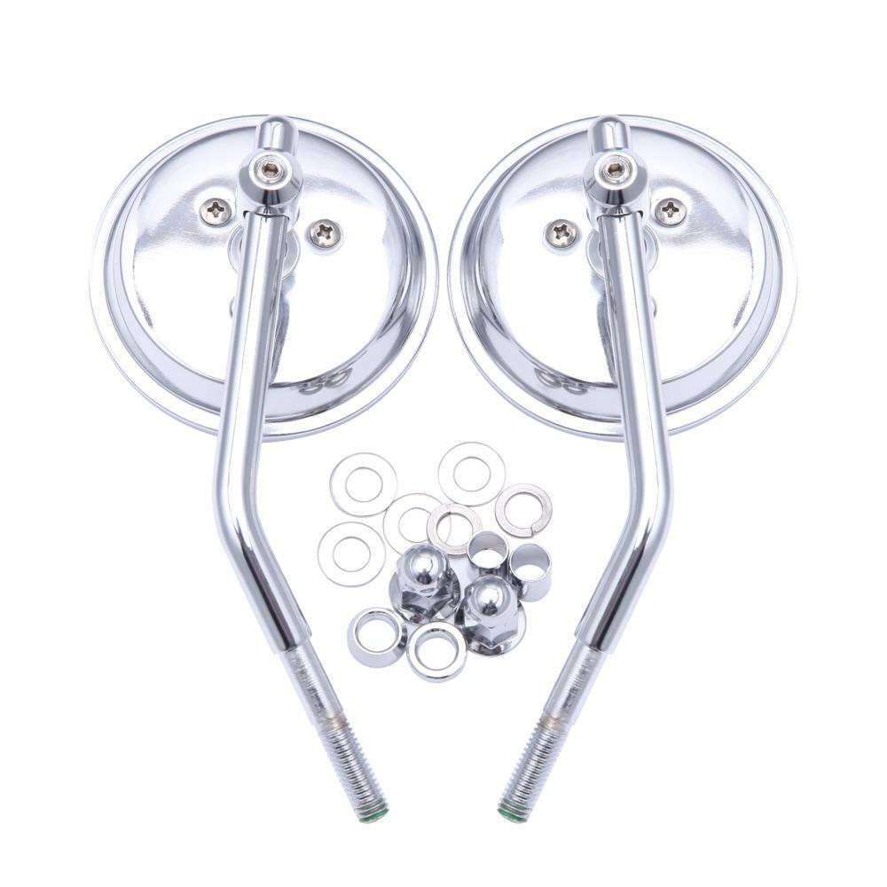 Chrome Round Rearview Mirrors for Harley Davidson Sportster XL 883 1200 Bobber