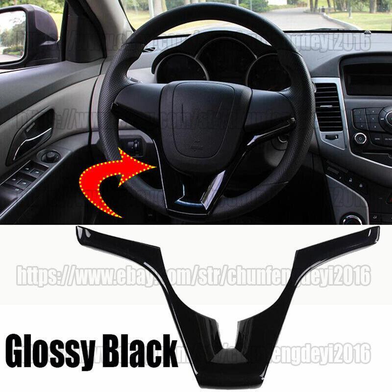 for Chevrolet for Cruze 2009-2015 Gloss Black Car Steering Wheel Strip Cover Trim
