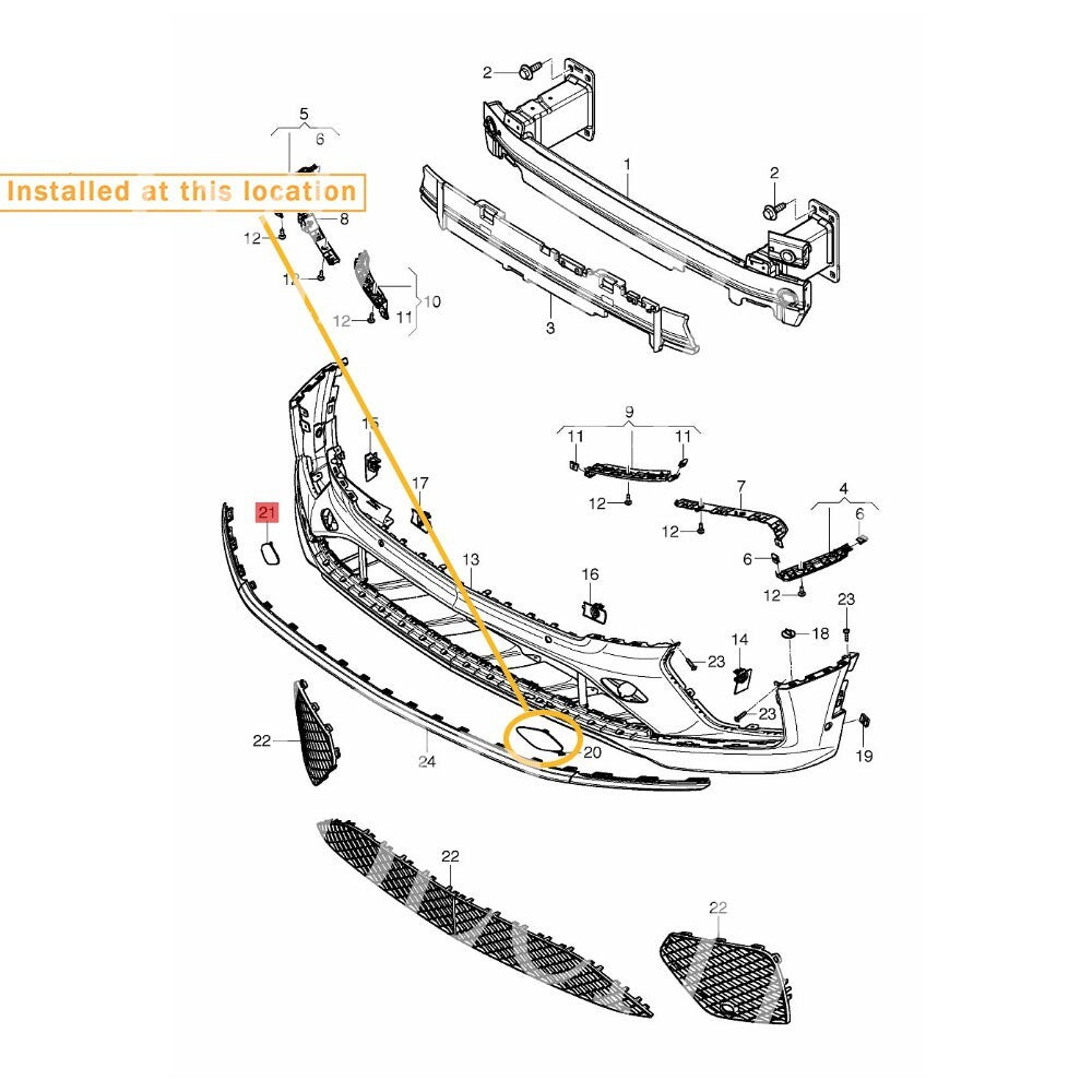 Left tow hook protective sleeve for 2021 for Bentley for Bentayga - Equipment Manufacturer 36A807427A