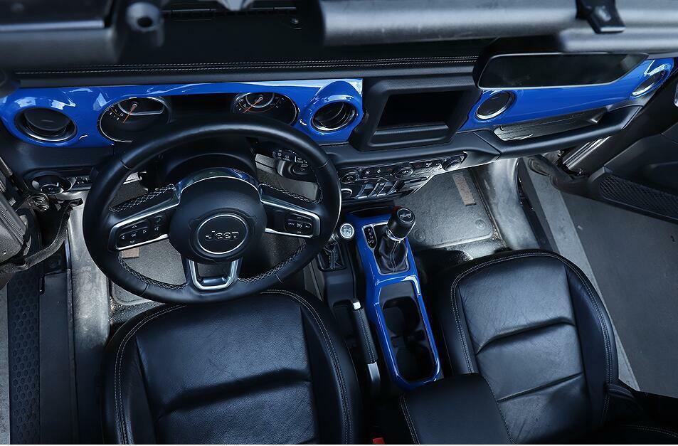 for Jeep for Wrangler JL/JT 2018-2021 ABS BLue Central control dashboard Trim 3PCS