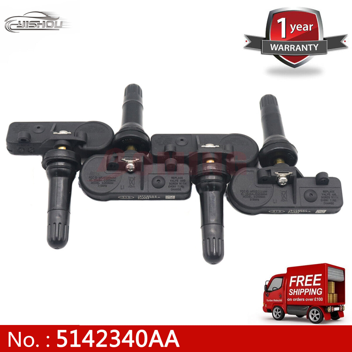 Kit (4) Tire Pressure Sensor TPMS 315MHz for Jeep for Dodge for Chrysler 56029479AB new