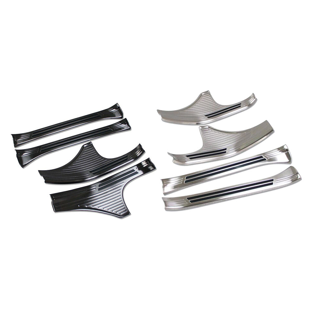 4x Steel inner Door Sill Scuff Plate Cover Fit for Subaru Forester 2019 2020