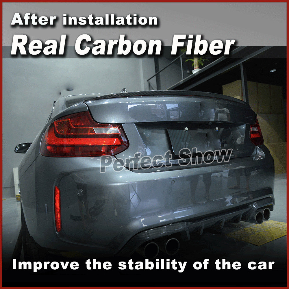 Fit for BMW F87 M2 F22 M235i Coupe REAL Carbon Rear Trunk Boot Spoiler Wing Lip