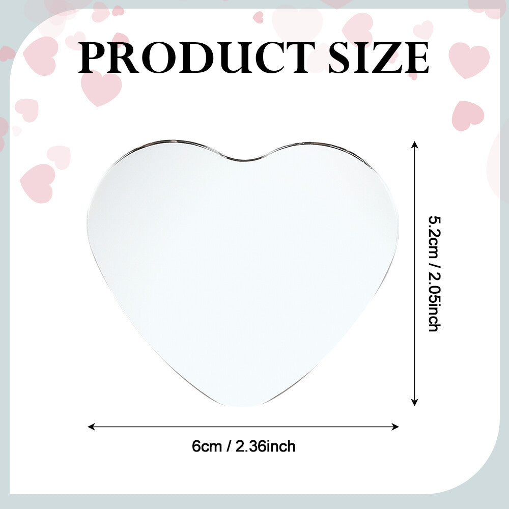 2¡ÁUniversal Car Rear View Blind Spot Mirror 2.36'' Love Heart Shape Rear Mirrors