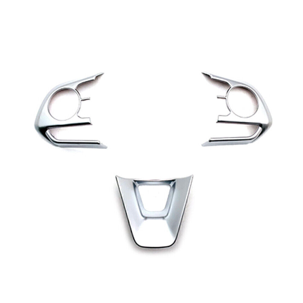 for Toyota for Corolla 2019-2024 Matte Silver 3x Car Steering Wheel Trim Cover Frame