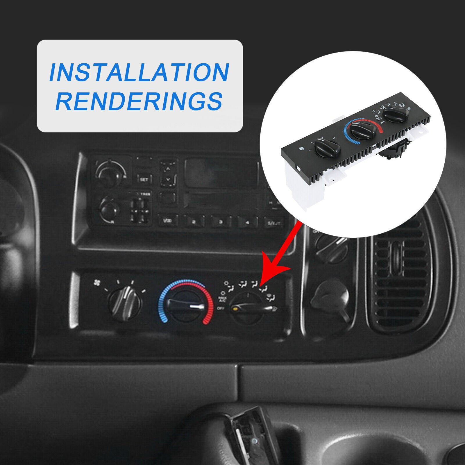 55055459AF for Dodge for Ram Van 98-03 A/C Heater Manual Climate Temp Control Panel