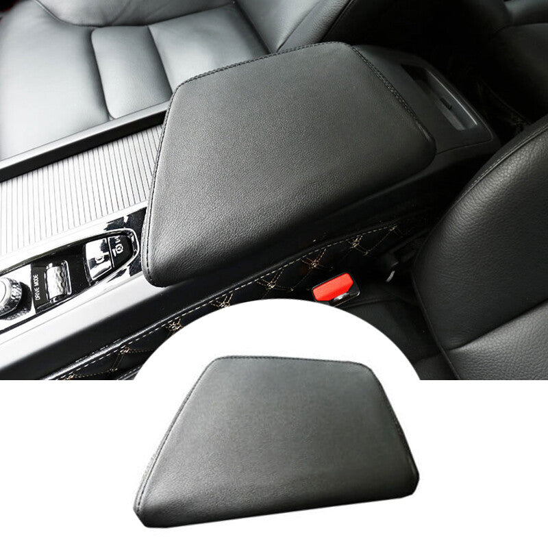 for Volvo S60 2019-23 Black Leather Central Console Armrest Box Cover Trim 1pcs