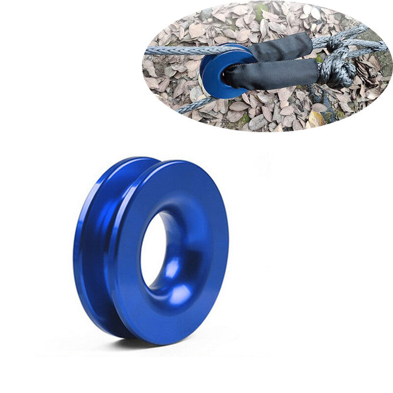 Recovery Ring Snatch Block Pulley For 45000 lbs Soft Shackle Tow Winch Rope Blue