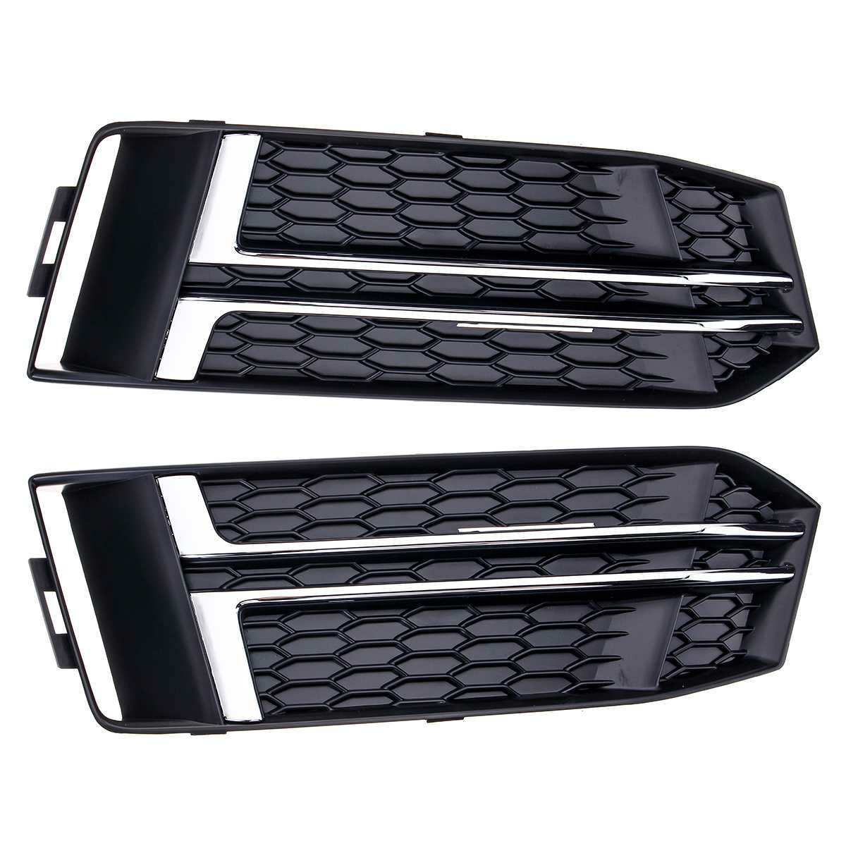 Chrome front bumper fog light grille protector for 2016-2018 for Audi A4 B9 S-LINE