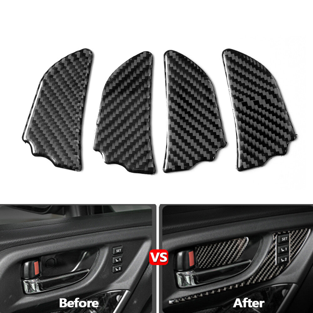 4Pcs for Subaru Forester 2013-2018 Carbon Fiber Interior Door Handle Bowl Cover